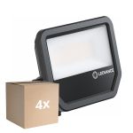 Flerpack 4x Ledvance LED Strålkastare Aluminium Svart 41W 6000lm 100D - 865 Dagsljus | IP66 - Symmetrisk