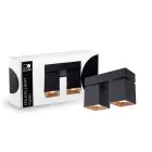 D'Lite Taklampa Kubo Svart Lutningsbar och Roterbar | IP20 - Passande för 2x GU10