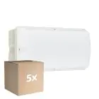 Flerpack 5x Philips LED Säkerhet Ledinaire WL055V Vit 6W 600lm - 830 Varm Vit | 374x150mm - IP65 - Rörelsesensor